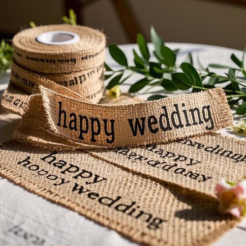 KINJOEK 1 Inch Wide 54 Yards Burlap Ribbon, Natural Jute Fabric Ribbon Crafts - Image 4