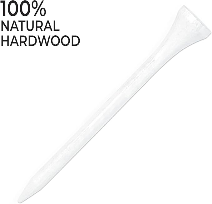 Pride Deluxe Wooden Golf Tees - 500 Count, 2 3/4 Inch - White - #1 Brand on Tour - Best for Drivers & Woods - Improve Distance and Accuracy