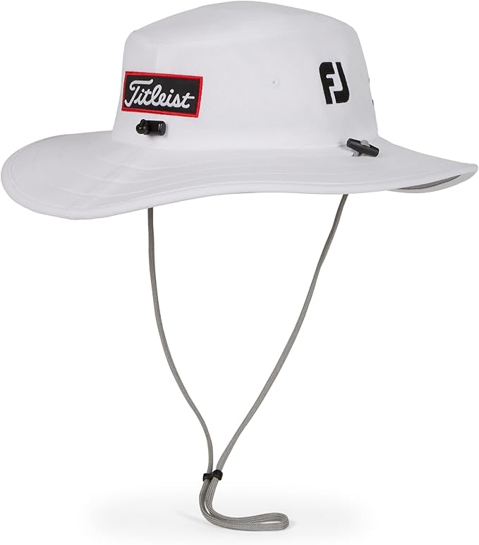 Titleist Men's Tour Aussie Golf Hat, White/Black