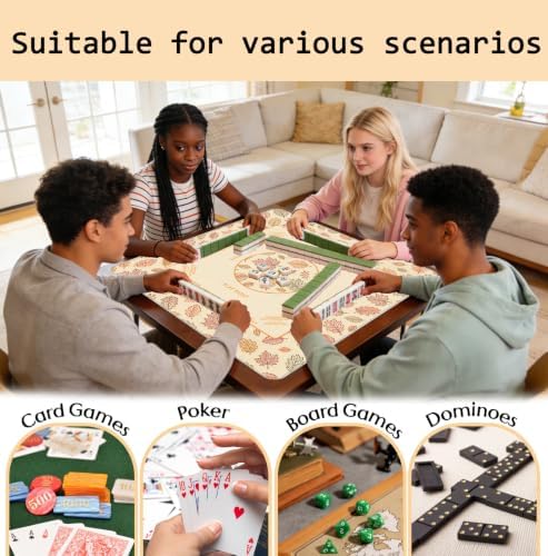 Boho Maple Leaf Fall Mahjong Mat 31.5x31.5Inch