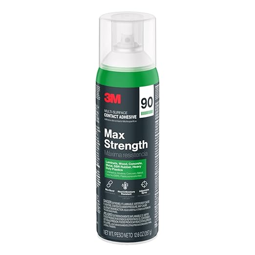 3M Max Strength 90 Contact Adhesive Spray, 12.6 oz – Low VOC Heavy Duty Glue - Image 4