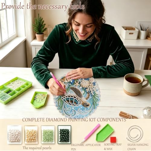 AIBOERL Pearl Diamond Art Kits for Adults, Acrylic Hanging Suncatcher