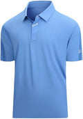 Damipow Premium Golf Shirts for Men Dry Fit Performance Polo Short Sleeve Collared Shirt