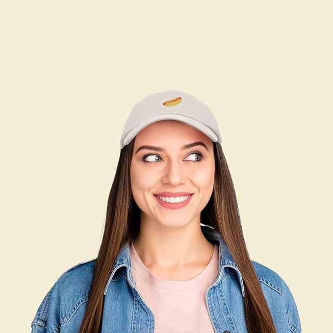 DALIX Hot Dog Hat Embroidered Mens Womens Baseball Cap