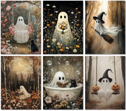 6 Pack Halloween Diamond Painting Kits for Adults, Diamond Art Kits Ghost