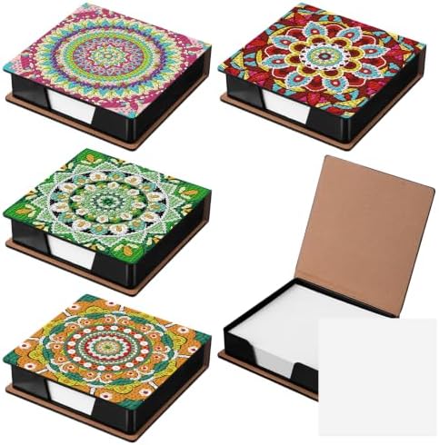 Saillong 4 Pcs Diamond Painting Note Box Kit Sticky Note Holders