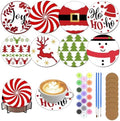 8 Pack Christmas Paint by Numbers Kits Coasters with Holder Cork Pads