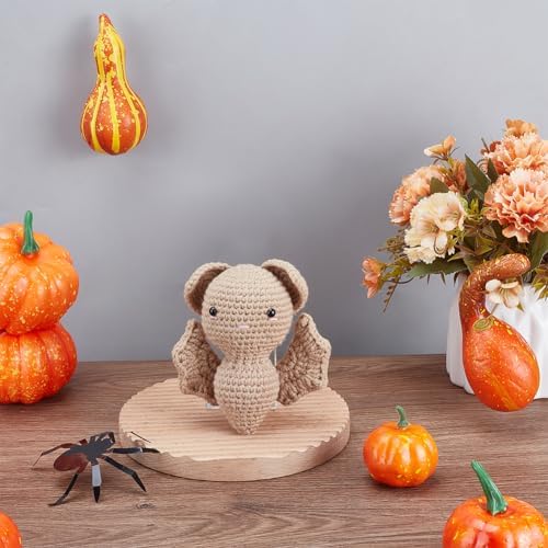 ORIGACH 6 Set Halloween Bat Crochet Kit for Beginners, DIY Cute Amigurumi Yarn Set with Video Guide, Yarn & Tools, Complete Crochet Starter Pack, Crocheting Gifts for Halloween Decor