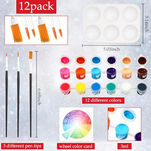 Dinifee 6 Pack Pre Drawn Canvas for Painting Pre Printed Canvas Kit 8 x 10 Inch Stretched Cotton Paint and Sip Set for Adults Couple Party Graduation Summer Date Night(Christmas Day)