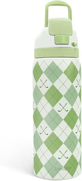 Golf Insulated Stainless Steel Water Bottle with Straw for Sports and Travel, Preppy Style, 32oz, Gifts for Golf Lover Women Girls Friends Teens Birthday Christmas