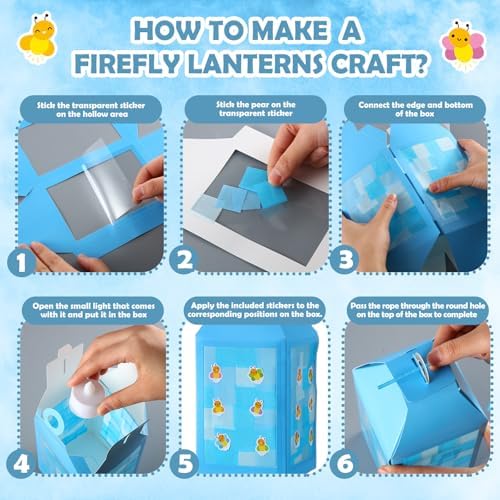 Simgoing 12 Sets Firefly Crafts Camping Vbs Firefly Tissue Paper Craft Kit