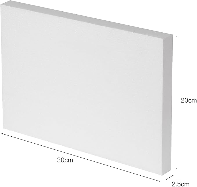 Crafare 12X8X1 Inch Craft Foam Blocks 4 Pack Polystyrene Foam Sheet Rectangle - Image 2
