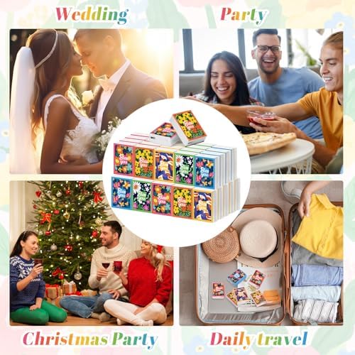 Outus 50 Pac Floral Bless You Pocket Tissues Travel Size, 3 Ply Small Unscented Facial Tissues Packs, Soft & Gentle Purse Tissue for Travel, Wedding, Back to School Supplies, 400 Sheets Total