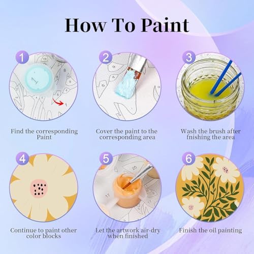 GOUOYANA 6P Halloween Paint By Numbers Kit for Adults Ghost Acrylic Canvas