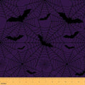 Purple Black Spider Web Fabric by The Yard Wild Bat Decor No Stretch Fabric for Sewing Supplies Halloween Gothic Style Soft Polyester for Home DIY Projects 10 Yards Whole Piece,360" L x 59" W