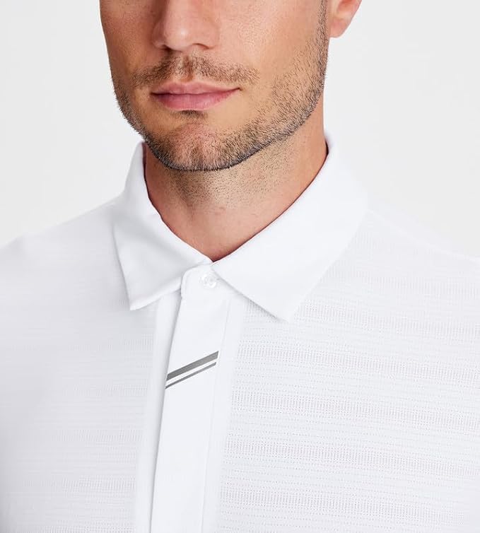 Damipow Premium Golf Shirts for Men Dry Fit Performance Polo Short Sleeve Collared Shirt