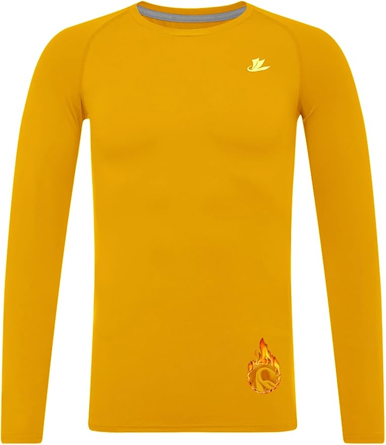 DEVOROPA Youth Boys Compression Thermal Shirt Long Sleeve Kids Fleece Baselayer Soccer Baseball Undershirt Slim/Regular/Husky
