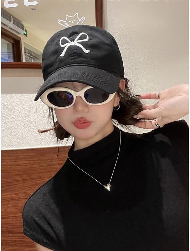 Sumleno Womens Trendy Cute Bow Baseball Cap Y2k Aesthetic Preppy Sun Cap Hiking Travel Trucker Hat Accessories