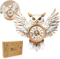 3D Puzzles for Adults Wooden Snowy Owl Clock Puzzle Adult Crafts