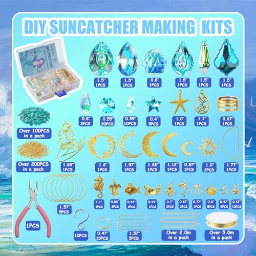WASTROYAL 420pcs DIY Suncatcher Kit Crystal Prism for Adults Hanging Decor