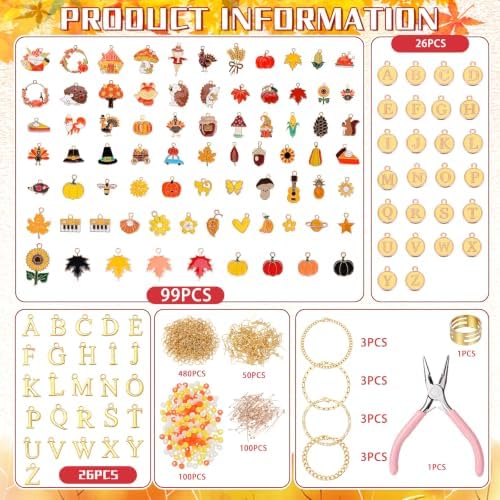 Highergo 895 Pcs Fall Charms Lip Gloss Keychain Making Kit DIY Craft