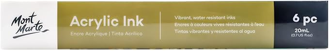 Mont Marte Acrylic Ink Premium 6pc x 20ml, Acrylic Inks - Image 7