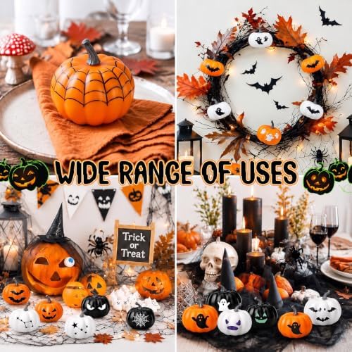 28 Pcs DIY Pumpkin Painting Kit for Fall Halloween 24 Foam Pumpkins Crafts