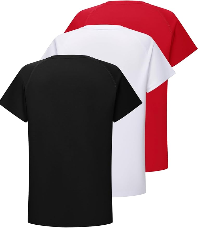 DEVOROPA Youth Boys Compression Shirt Long/Short Sleeve Football Baseball Undershirt Quick Dry Kids Sports Baselayer Crewneck