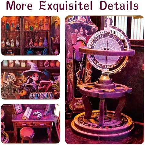 Magic Shop Book Nook Kit - DIY Miniature House Dollhouse Kit for Adult and Teens, Tiny House Bookshelf Decor 3D Wooden Puzzle with LED Lighting, Gifts for Family, Friends (Magic Shop)