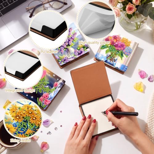 Saillong 4 Pcs Diamond Painting Note Box Kit Sticky Note Holders
