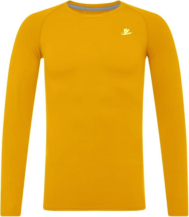 DEVOROPA Youth Boys Compression Shirt Long/Short Sleeve Football Baseball Undershirt Quick Dry Kids Sports Baselayer Crewneck