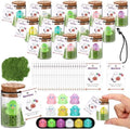Skylety 60 Sets Halloween Ghost in a Mason Jar with Moss and Card Glow in the Dark Adopt a Ghost Figurine Luminous Creepy Crafts Spooky Crafts for Halloween Horror Decorations DIY Party Gifts