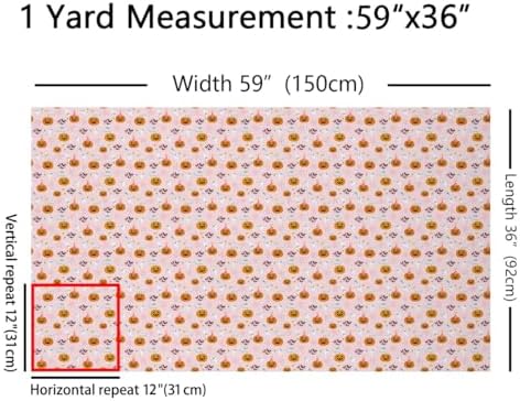 Feelyou Pink Halloween Soft Flannel Fabric by The Yard Kids 1 Yard Cute Ghost Bat Spider Web Upholstery Fabric Pumpkin Candy Spooky Trick or Treat for Home DIY Projects, Indoor Decor