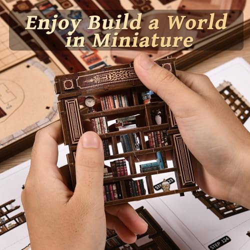 DIY Book Nook Kit for Adults, Miniature House Kit, Dream Bookstore