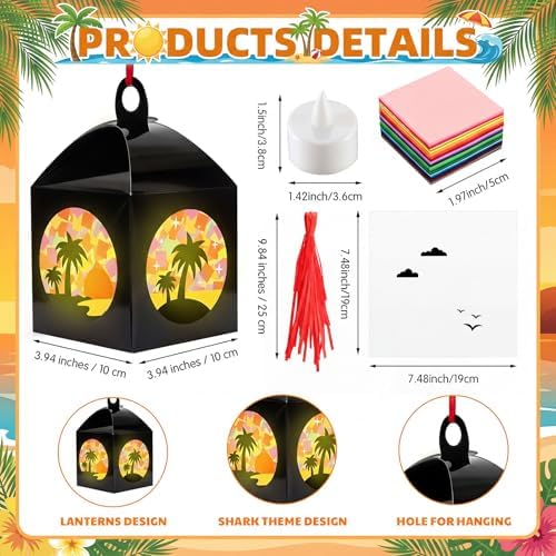 Simgoing 12 Sets Tropical Palm Tree Crafts DlY Tissue Paper Craft Kits