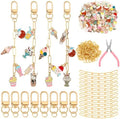 Tondiamo 266 Pcs Ice Cream Party Favor DIY Keychain Making Kit Summer Party Charm Jewelry Making Craft with 120 Charm 20 Keychain Clips 120 Jump Ring 25 Extender Chain Plier for Women Gift