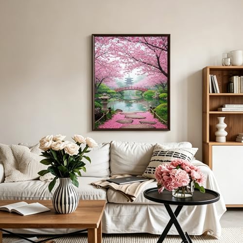 PHANTASYART Cherry Blossom Paint by Numbers Kit for Adults 16x20inch