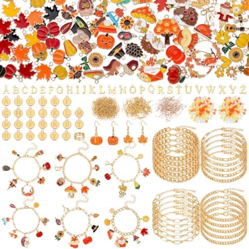 Highergo 895 Pcs Fall Charms Lip Gloss Keychain Making Kit DIY Craft