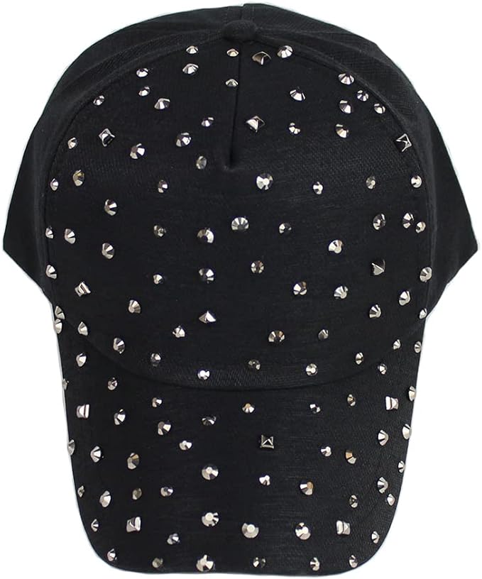 Gudessly Adjustable Breathable Rhinestone Baseball Cap for Women Bling Sequins Casual Sports Cap