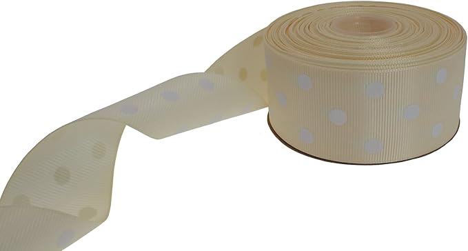 Polka Dot Grosgrain Ribbon 25 Yard Each Roll 100% Polyester - Image 2