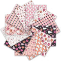 JarThenaAMCS 12 Pcs Ghost Floral Cotton Fabric Bundles 18 x 22 Inch Pumpkin Flower Fat Quarters Pink Black Holiday Sewing Fabrics for Halloween DIY Craft Party Decor