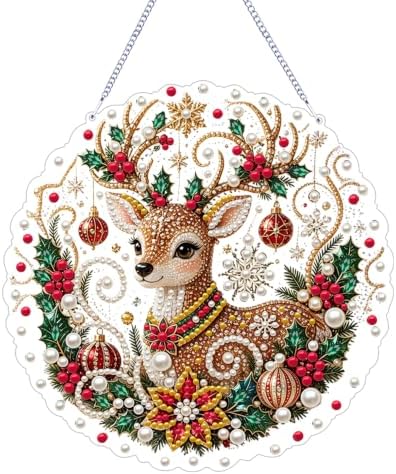 AIBOERL Pearl Diamond Art Kits for Adults, Acrylic Hanging Suncatcher