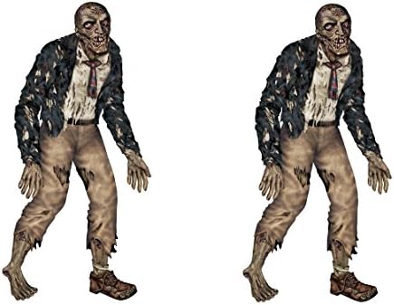 Beistle 2-Pack Jointed Zombies, Scary Zombie Decor for Halloween Decorations, Hanging Dead Zombies for Spooky Holiday Parties & Festive Occasions, 6'