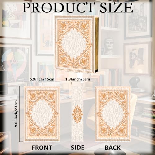 Vintage Book Storage Box 9.1 x 5.9 x 2 Inch Faux Book Boxes Retro Pattern Decorative Storage Organizers for Jewelry Trinkets Wedding Memories Hobby Keepsake Photos Home Bookshelf Decor