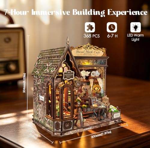DIY Miniature House Kit for Adults Vintage Coffee Shop Dollhouse