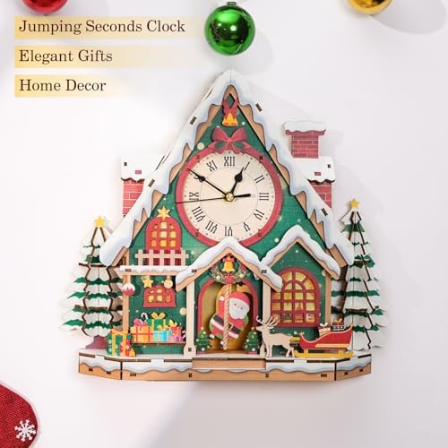 3D Puzzles for Adults Wooden Christmas Puzzle Clock Adult Crafts