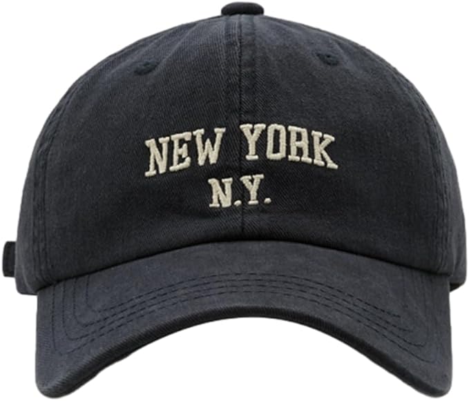 Top Baseball Caps for Women-Men Outdoor Baseball Hats New York Golf Sports Hat Curved-Brim UV Protection