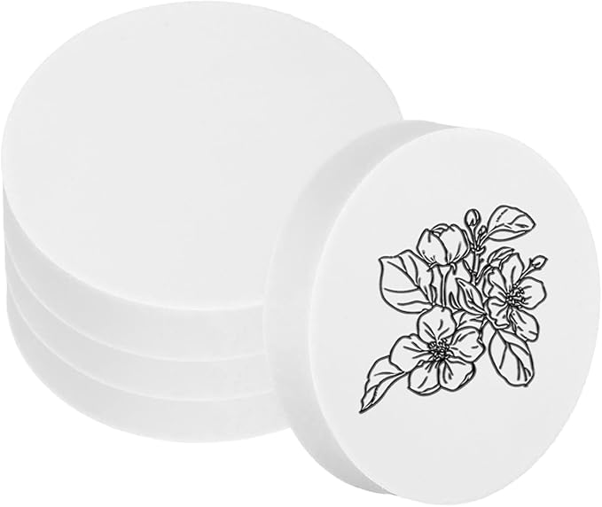 PATIKIL 4Pcs 2" Rubber Carving Blocks, Soft Linoleum Art Carving Block Round by PATIKIL