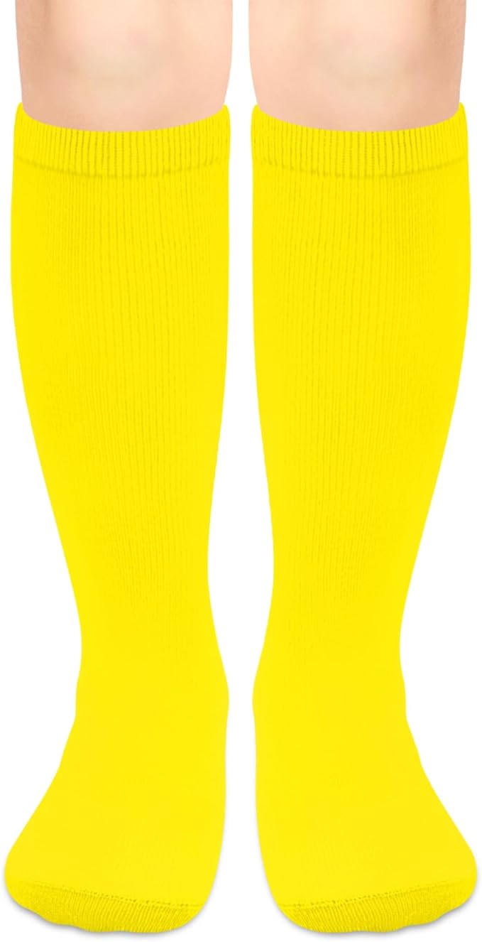 Olreco 1 Pack Toddler Kids Youth Soccer Socks Girls Boys Baseball Socks Youth Knee High Softball Football Accessories Cotton