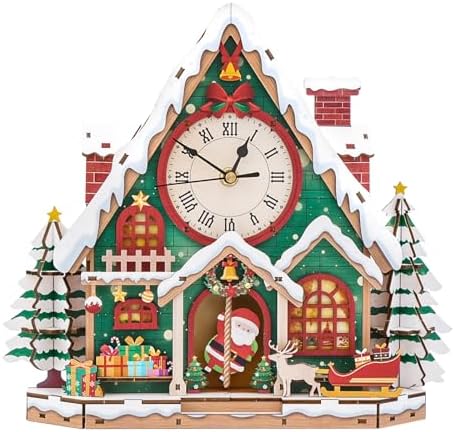 3D Puzzles for Adults Wooden Christmas Puzzle Clock Adult Crafts
